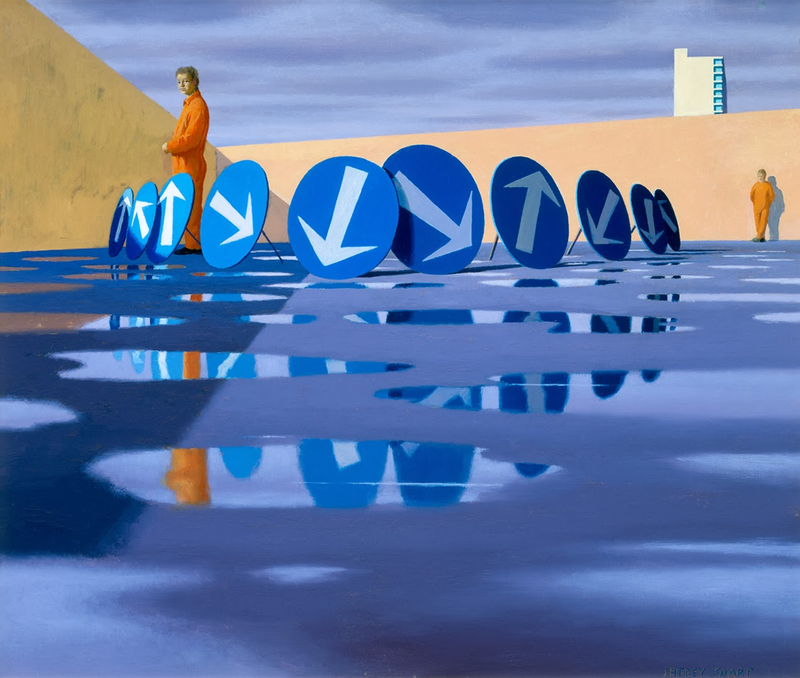 Reflected Arrows (1974) by Jeffrey Smart